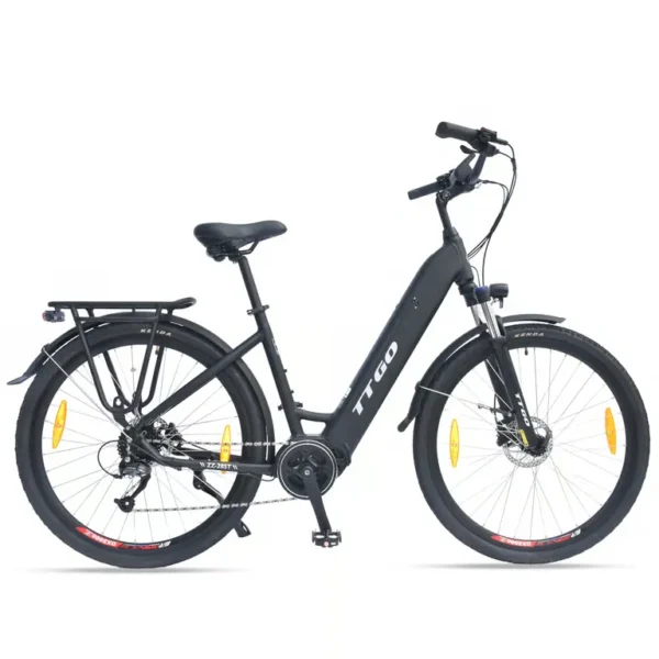 TTGO - Vélo électrique de ville TTGO LK-ZZ-28ST 28'' pour femmes Moteur 250 W Batterie 36 V 20 Ah Frein à disque hydraulique Shimano 9 vitesses – Image 2