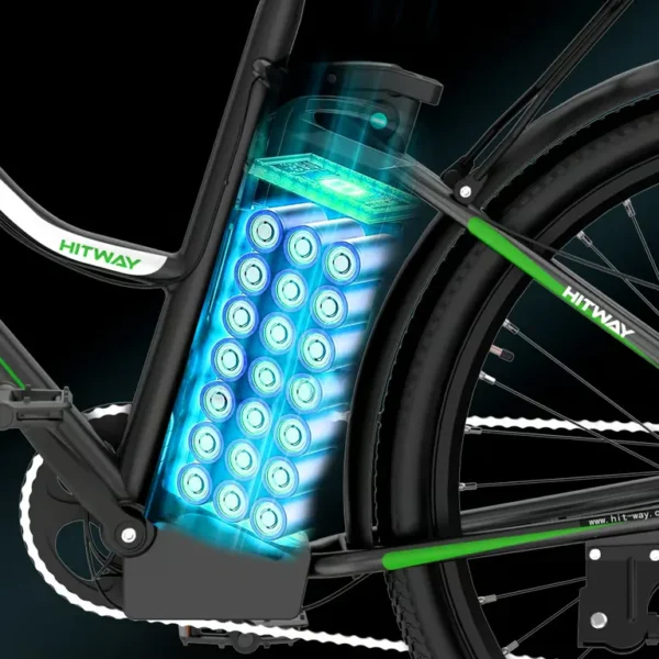 HITWAY - Vélo Électrique HITWAY Noir 26 POUCES 250W 36V 11.2Ah Shimano 7 Vitesses E-Bike – Image 4