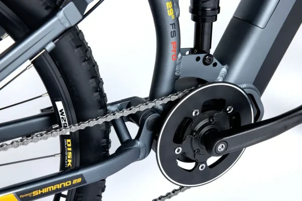 Momabikes - VTT Electrique, EMTB-29" PRO Moteur Central, Full Suspension, SHIMANO ALTUS 8 Vitesses & Freins a disque Hydraulique, Bat. Ion Lithium 48V 13Ah – Image 7