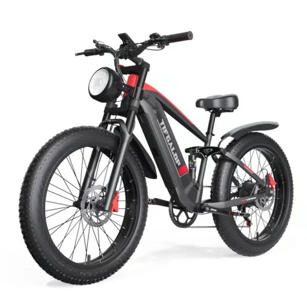 TIFGALOP - Vélo électrique TIFGALOP ES28 Batterie 48V 22AH Moteur 1000W Pneus 26 pouces Kilométrage max 80KM-Rouge